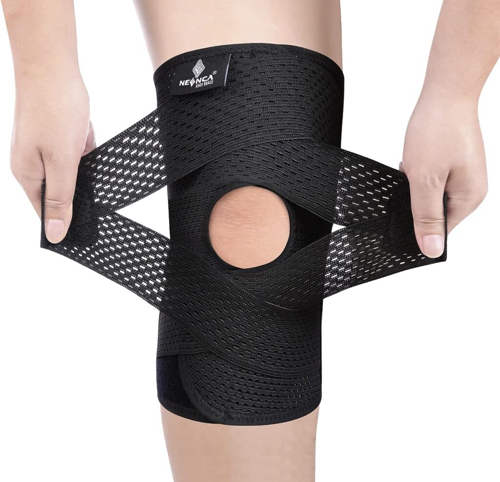 NEENCA Knee Brace for Knee Pain, Compression Knee Support with Air Mesh Fabric, Adjustable Knee Wrap with Side Stabilizers, Ultra-Soft Bandage for Sports, Running, Meniscus Tear, ACL, Arthritis Relief