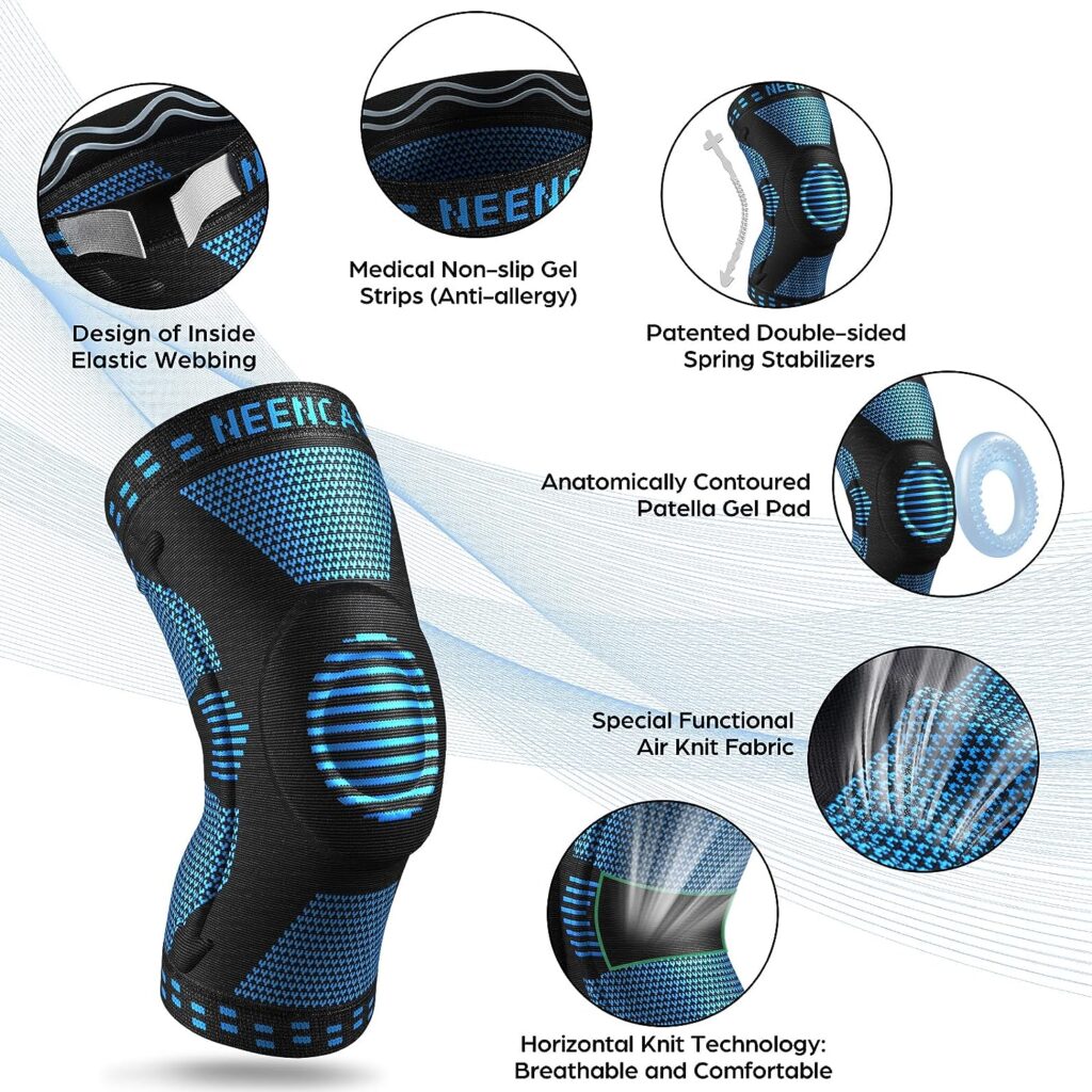 NEENCA Professional Knee Brace for Knee Pain Relief, Medical Knee Support with Patella Pad  Side Stabilizers, Compression Knee Sleeve for Meniscus Tear, ACL, Arthritis, Joint Pain, Runner, Workout...